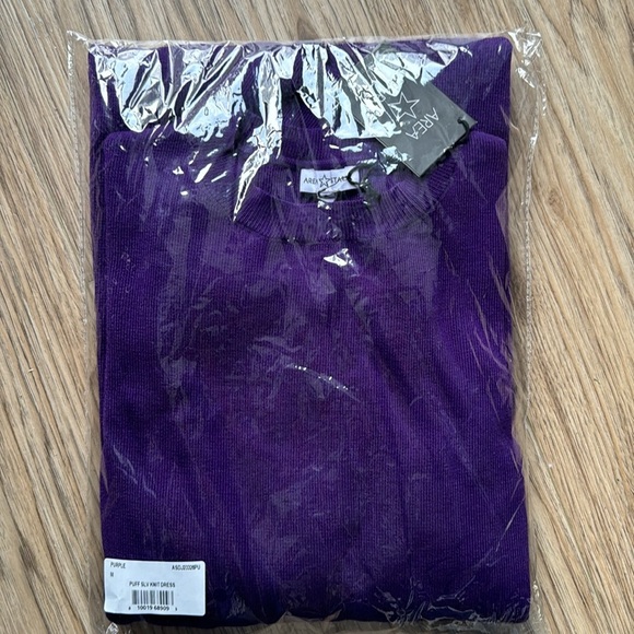 Area Stars Novelty Sleeve Knit Dress Purple NWT Size Medium - Picture 4 of 6